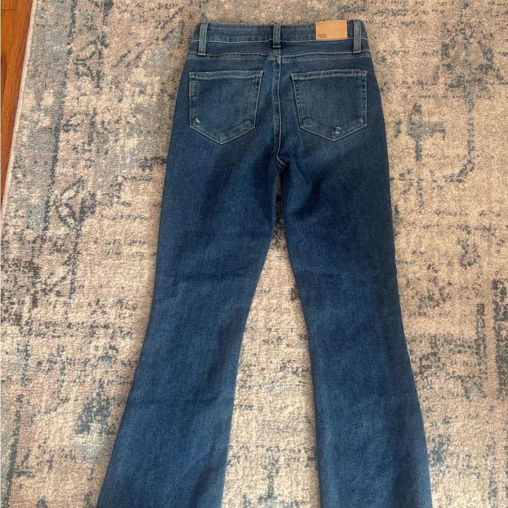 PAIGE Dark Blue Flare Women's Jeans - Picture 3 of 5